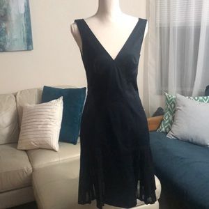 Elie Tahari Black tank dress with pleated skirt